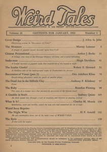 Weird Tales, Vol. 21, No. 1