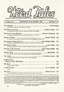 Weird Tales, Vol. 21, No. 3