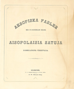 Aesopiska fabler med 13 kolorerade bilder / Aisopolaisia satuja kolmellatoista värikuvalla