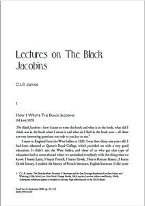 Lectures on the Black Jackobins