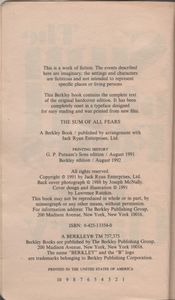 The Sum of All Fears
