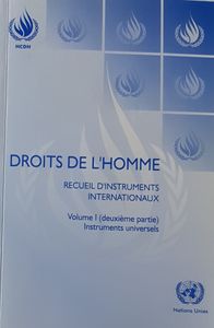 Droits de l'Homme - Recueil d'instruments internationaux Volume I (deuxième partie) - instruments universels