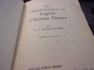 The Oxford Dictionary of English Christian Names