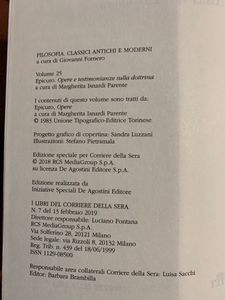 Filosofia. Classici Antichi e Moderni - Vol. 25 - Epicuro. Opere e testimonianze sulla dottrina