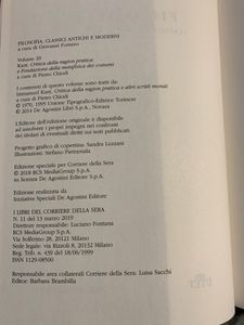 Filosofia. Classici Antichi e Moderni - Vol. 29 - Kant. Critica della ragion pratica e fondazione della metafisica dei costumi