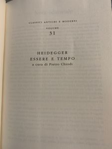 Filosofia. Classici Antichi e Moderni - Vol. 31 - Heidegger. Essere e tempo