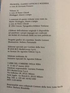 Filosofia. Classici Antichi e Moderni - Vol. 31 - Heidegger. Essere e tempo