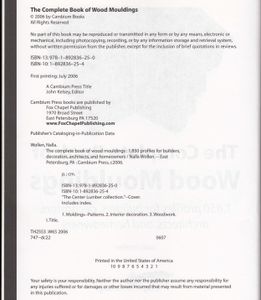 The Complete Book of Wood Mouldings