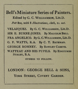 Bell's Miniature Series of Painters