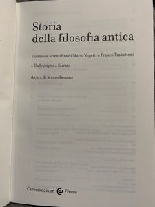 Storia della filosofia antica. - I. Dalle origini a Socrate