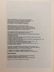 Readers Digest Condensed Books Volume 1 1969