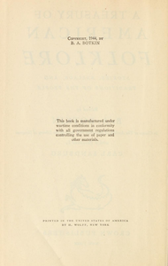 A Treasury of American Folklore: Stories, Ballads, and Traditions of the People