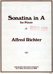 Sonatina in A for Piano