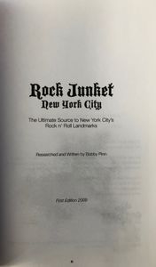 Rock Junket New York City: The Ultimate Source to New York City's Rock n' Roll Landmarks