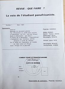 Revue: Que faire? La voix de l'étudiant panafricaniste Numéro 1