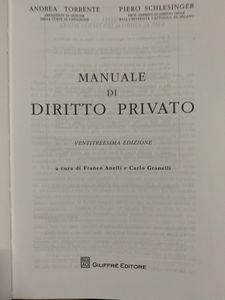 Manuale Di Diritto Privato