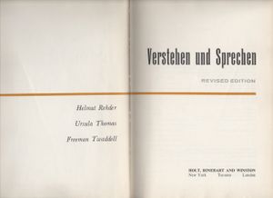 Verstehen und Sprechen: Revised Edition