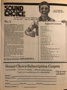 Sound Choice #3 Fall 1985