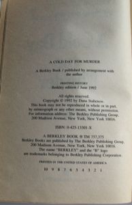 A Cold Day For Murder