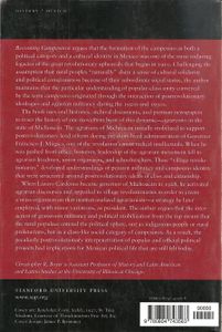 Becoming Campesinos: Politics, Identity, and Agrarian Struggle in Postrevoluationary Michoacán, 1920-1935