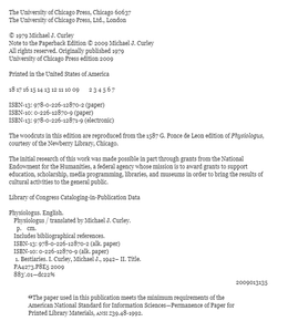 Physiologus: A Medieval Book of Nature Lore