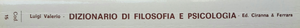 Dizionario di Filosofia e Psicologia