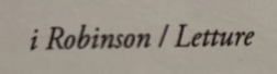 I Robinson / Letture