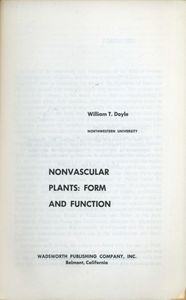 Nonvascular Plants: Form and Function