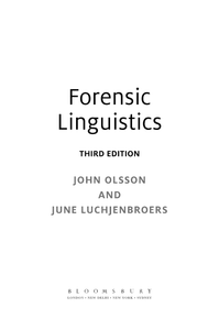 Forensic Linguistics, Third Edition