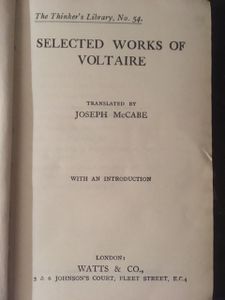 Selected Works Of Voltaire