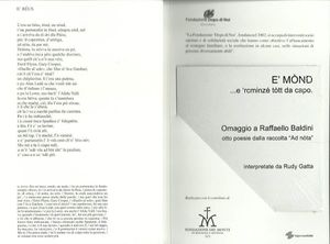 E' Mònd.....e 'rcminzé tòtt da capo: Omaggio a Raffaello Baldini