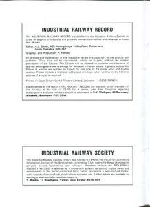 Industrial Railway Record 106 Sheffield's Sewage Works Railways