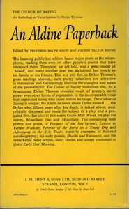 The Colour of Saying: An Anthology of Verse Spoken by Dylan Thomas