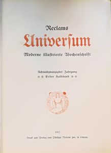 Reclams Universum 28. Jahrgang - 1. Halbband