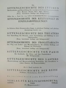 Sittengeschichte der Kulturwelt und ihrer Entwicklung