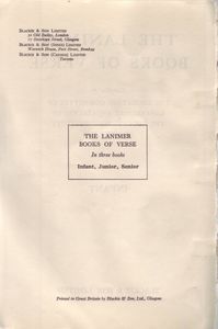 The Lanimer Books of Verse: Infant