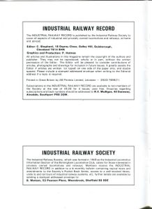 Industrial Railway Record 110