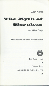 The Myth of Sisyphus and Other Essays