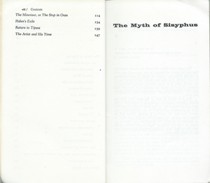 The Myth of Sisyphus and Other Essays