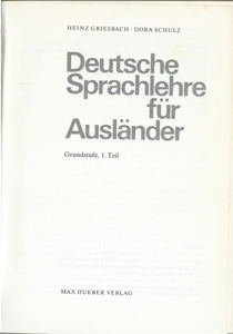 Deutsche Sprachlehre für Ausländer 1