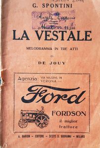 La Vestale (Melodramma In Tre Atti)