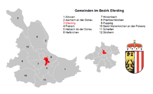 12 Gemeinden des Bezirkes A-4070 Eferding