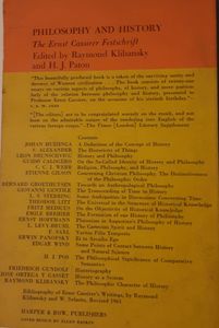 Philosophy and History: The Ernst Cassirer Festschrift