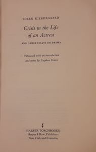 Crisis in the Life of an Actress and Other Essays on Drama