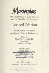 Masterplots: Volume 2 Bou-Cri