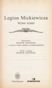 Legion Mickiewicza. Wybór źródeł