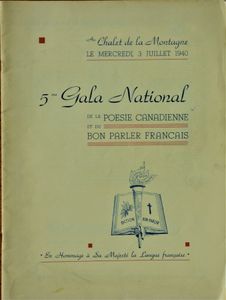 5me Gala National de la Poésie Canadienne et du Bon Parler Francais