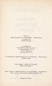 Antygona / Król Edyp / Elektra