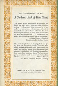 A Gardener's Book of Plant Names