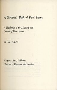 A Gardener's Book of Plant Names